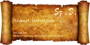Szanyi Dorottya névjegykártya